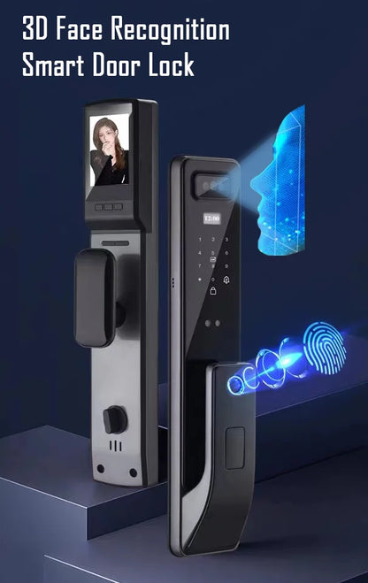 Biometric Smart Door Lock 3D Face | Fingerprint WiFi Deadbolt | App Keyless Entry