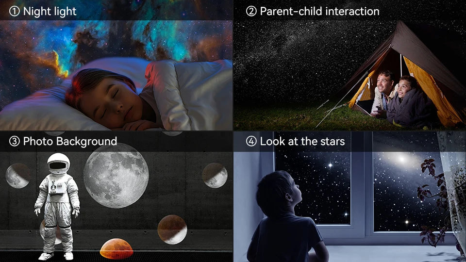 Galaxy Star Projector – 12-in-1 Rotating Planetarium Night Light for Bedroom & Kids
