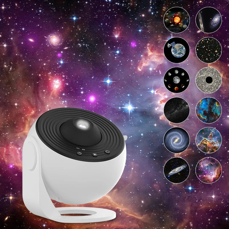Galaxy Star Projector – 12-in-1 Rotating Planetarium Night Light for Bedroom & Kids