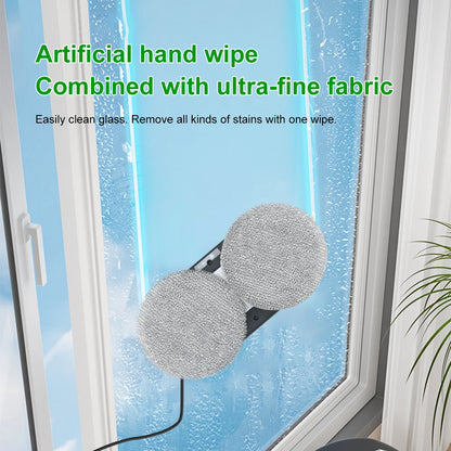 Intelligent window cleaning device simulating human hand wiping on glass surface