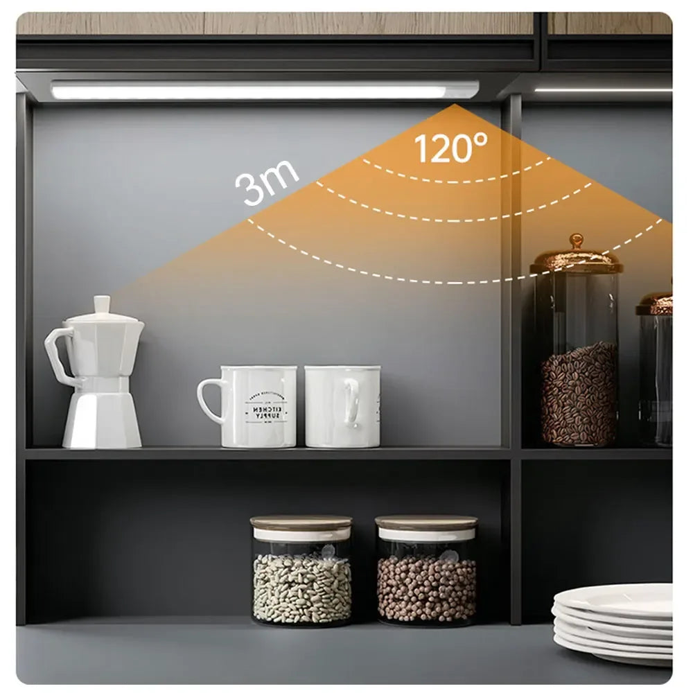 LED cabinet light with 3 color temperature modes warm natural cool white