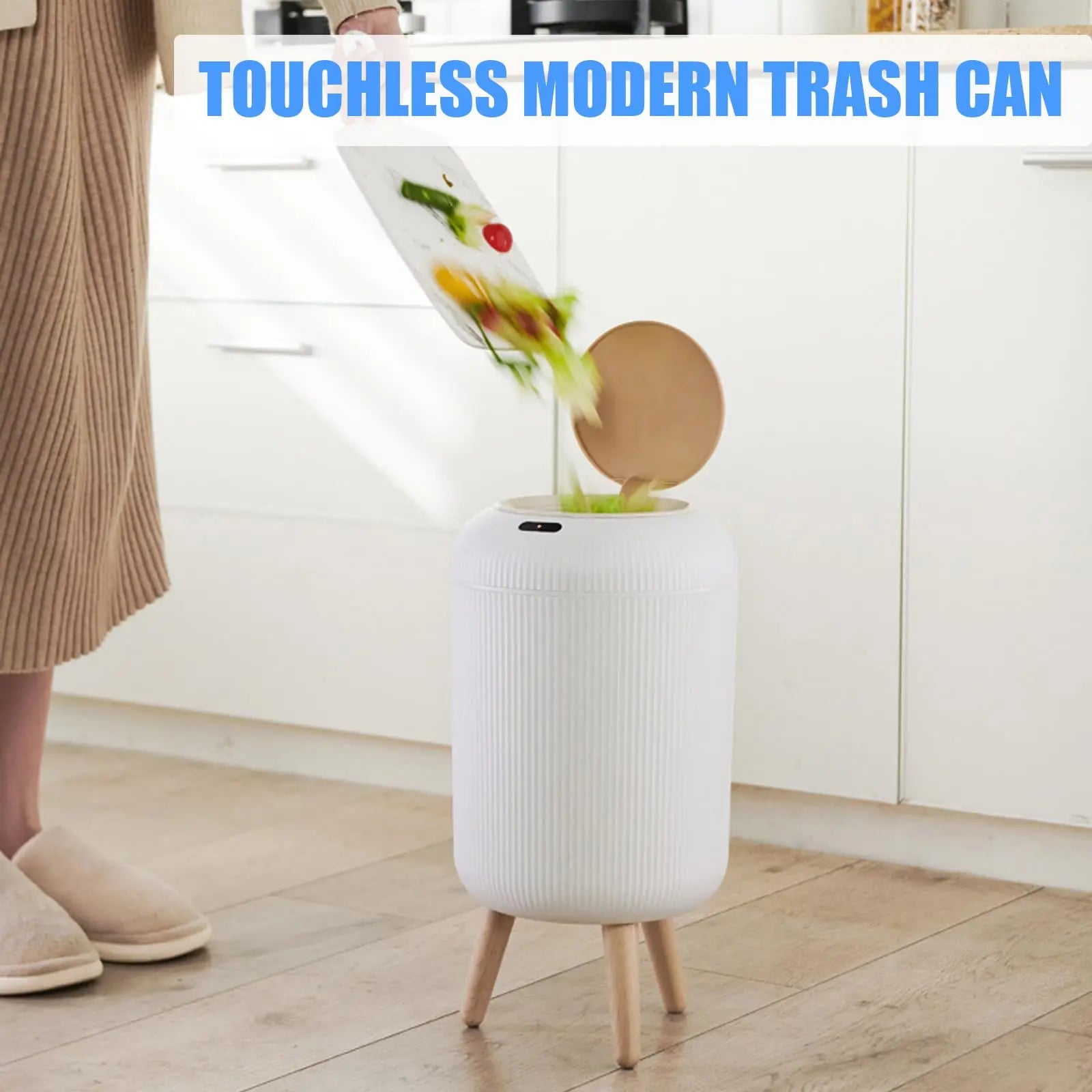 Modern Touchless Smart Trash Can – 10L Automatic Motion Sensor Waste Bin for Bathroom, Bedroom, and Home Office