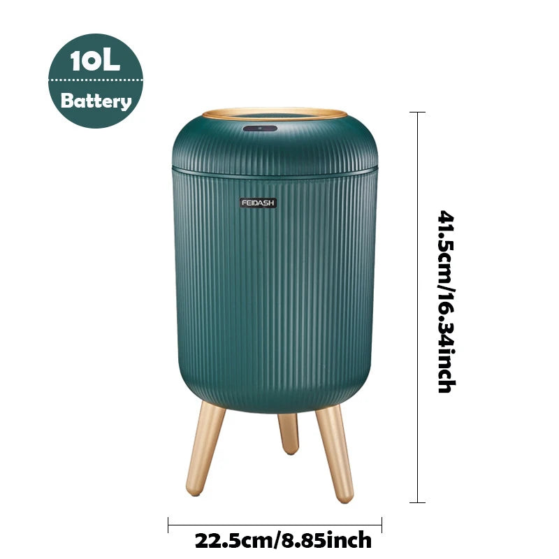 Modern Touchless Smart Trash Can – 10L Automatic Motion Sensor Waste Bin for Bathroom, Bedroom, and Home Office
