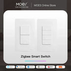 Zigbee Smart Light Switch – Tuya Smart Life Wall Switch (No Neutral Required) Works with Alexa & Google Home