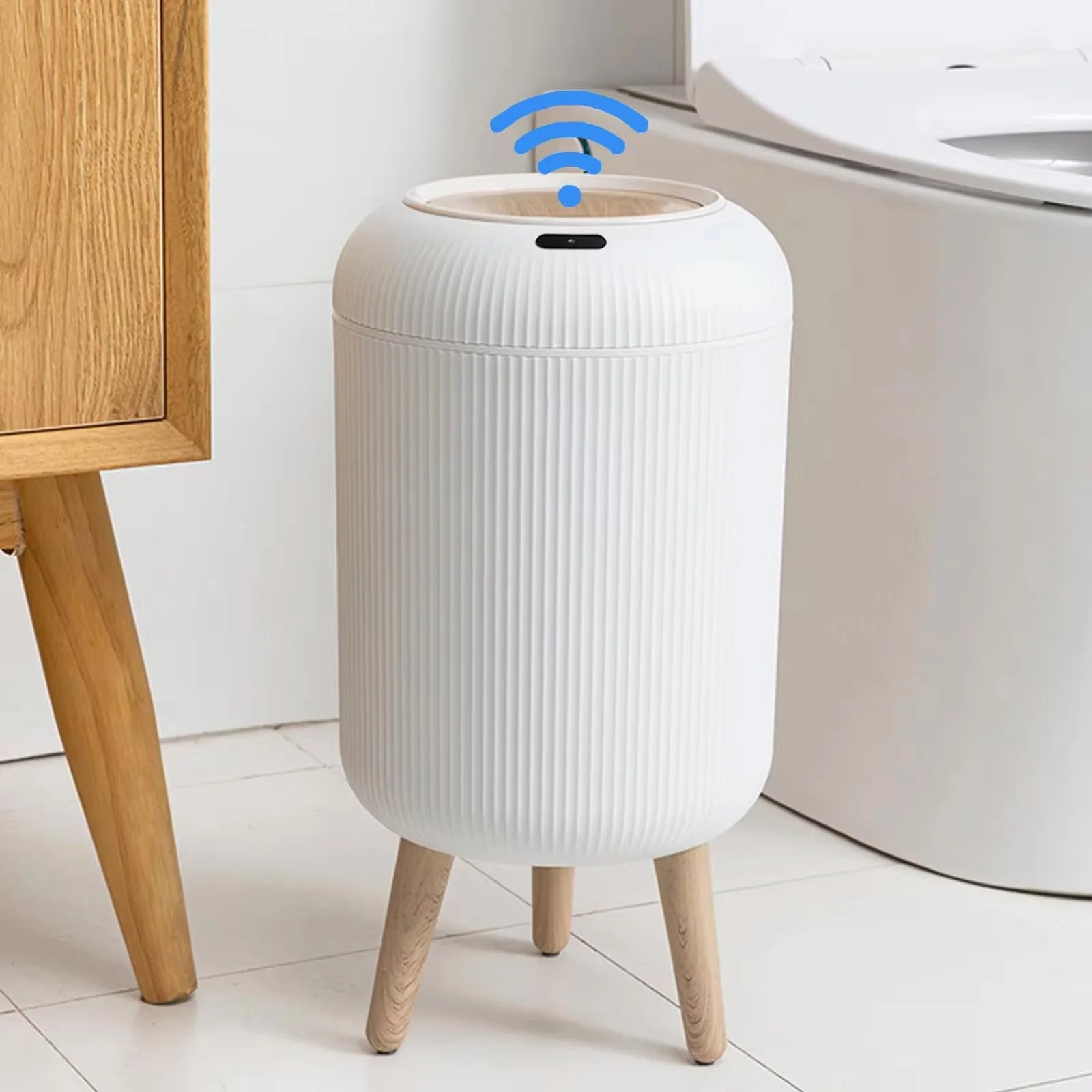 Modern Touchless Smart Trash Can – 10L Automatic Motion Sensor Waste Bin for Bathroom, Bedroom, and Home Office