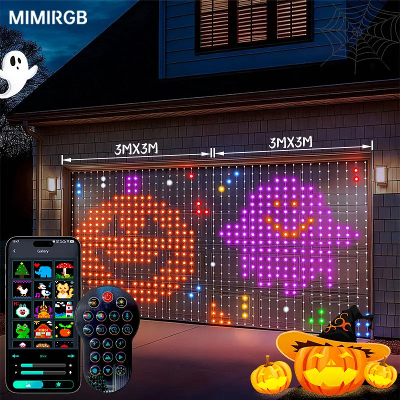 Smart RGB Curtain Lights – App Controlled LED Fairy Lights with DIY Patterns, Music Sync & Remote