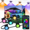 RGBIC Permanent Outdoor Lights PRO with smartphone app control and house background