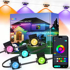 RGBIC Permanent Outdoor Lights PRO with smartphone app control and house background
