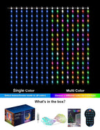 Smart RGB Curtain Lights – App Controlled LED Fairy Lights with DIY Patterns, Music Sync & Remote
