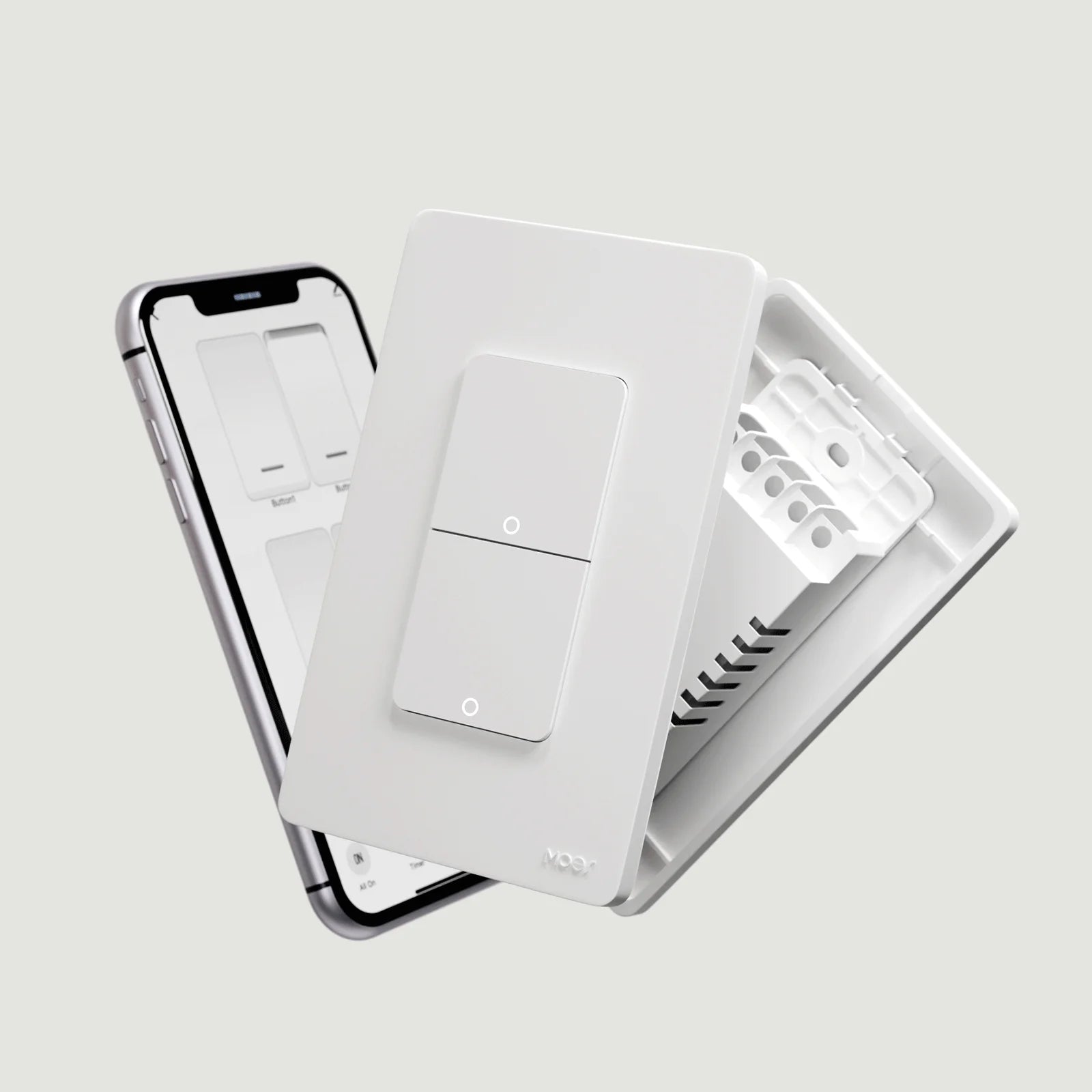 MOES Tuya WiFi Smart Light Switch – Single Pole Wall Switch Compatible with Alexa & Google Home (Neutral Wire Required)