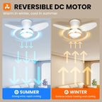 Smart Ceiling Fan with Light – 6-Speed Reversible Quiet Fan with Dimmable LED & Remote Control for Bedroom