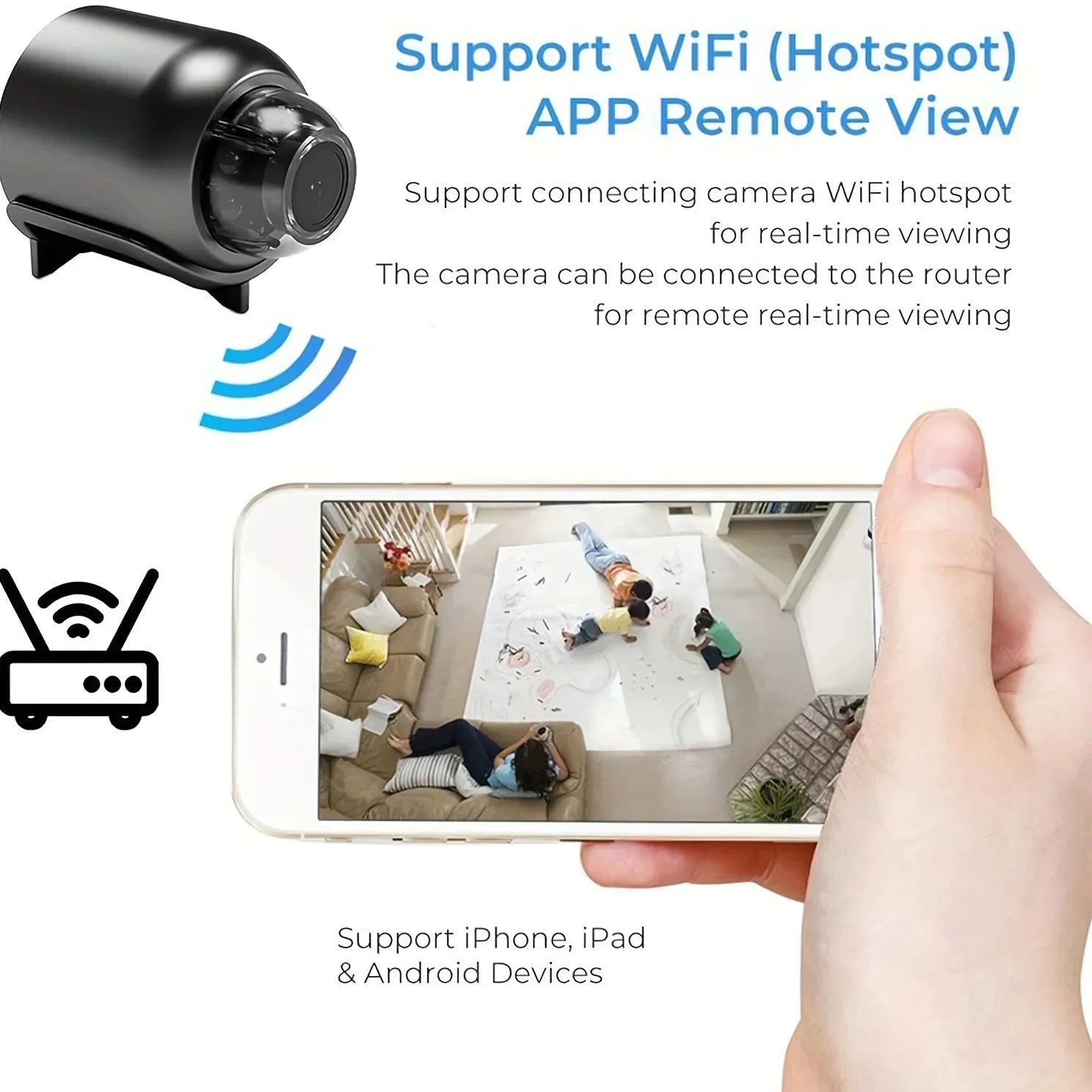 Mini WiFi Security Camera 1080P – Indoor HD Surveillance Cam with Night Vision & 2-Way Audio