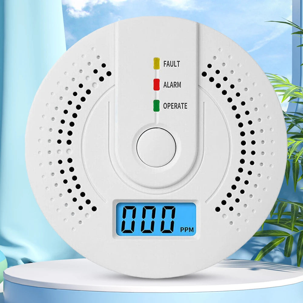 Digital Carbon Monoxide Detector – Battery Powered CO Alarm with LCD Display & Sound Warning for Home Safety