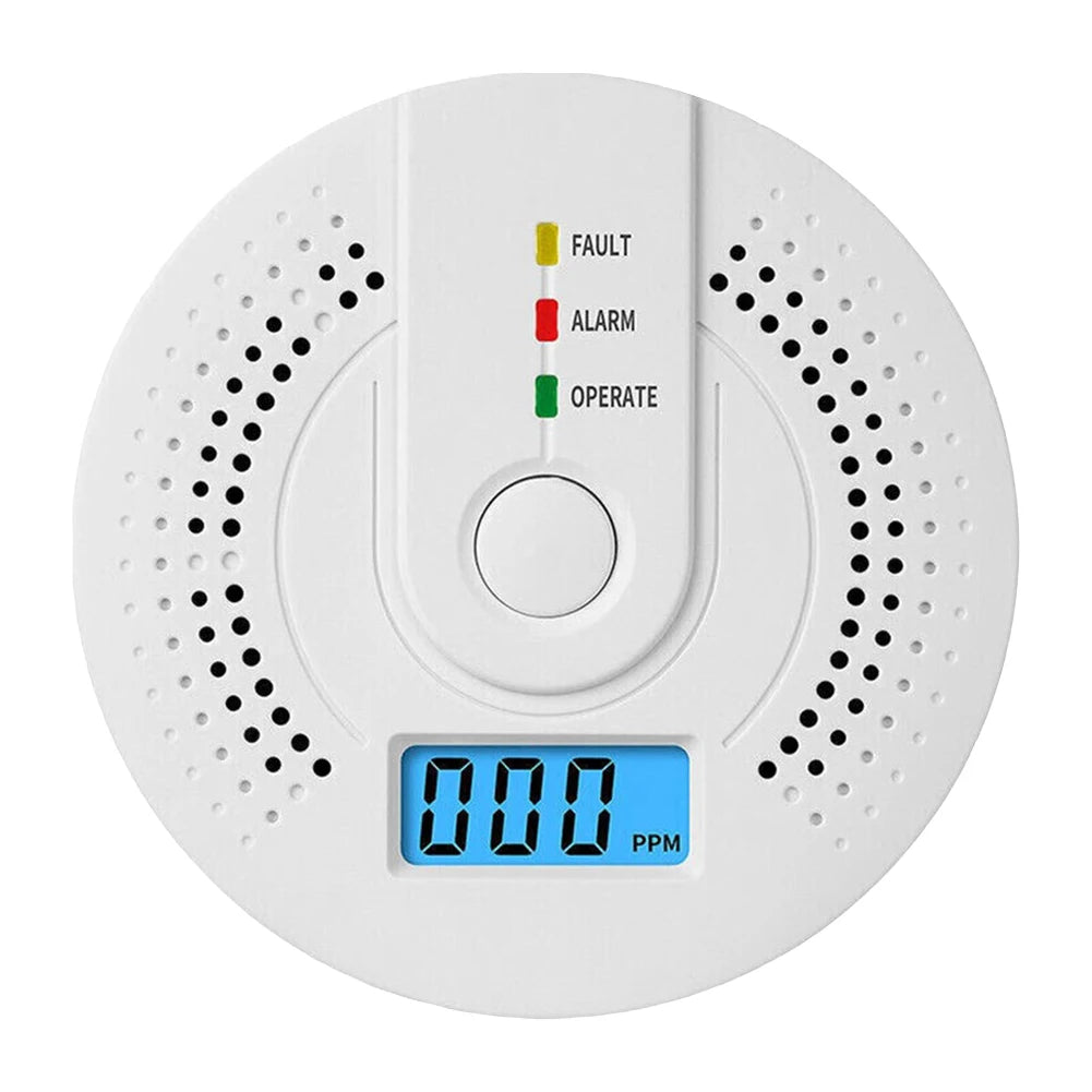 Digital Carbon Monoxide Detector – Battery Powered CO Alarm with LCD Display & Sound Warning for Home Safety