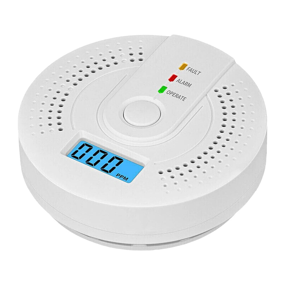 Digital Carbon Monoxide Detector – Battery Powered CO Alarm with LCD Display & Sound Warning for Home Safety
