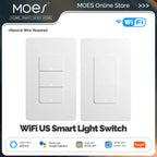 MOES Tuya WiFi Smart Light Switch – Single Pole Wall Switch Compatible with Alexa & Google Home (Neutral Wire Required)