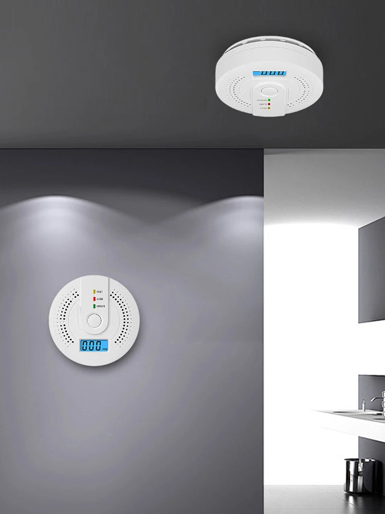Digital Carbon Monoxide Detector – Battery Powered CO Alarm with LCD Display & Sound Warning for Home Safety