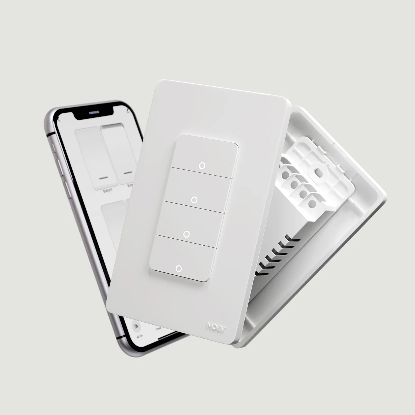 MOES Tuya WiFi Smart Light Switch – Single Pole Wall Switch Compatible with Alexa & Google Home (Neutral Wire Required)