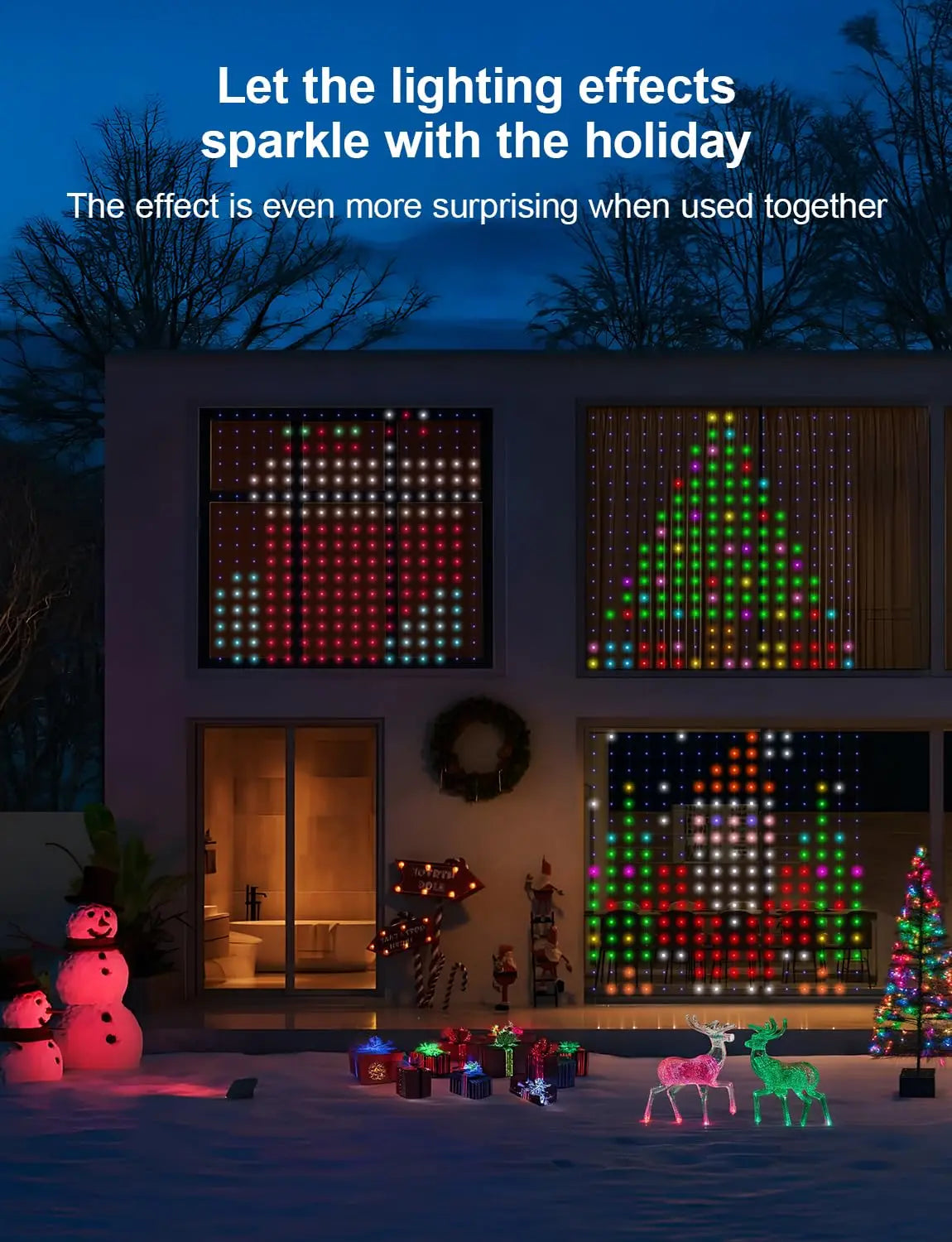 Smart RGB Curtain Lights – App Controlled LED Fairy Lights with DIY Patterns, Music Sync & Remote