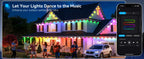 300FT Smart Permanent Outdoor Lights – RGB Color-Changing Eave Lights with App Control, Music Sync & Waterproof Design