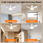 Smart Ceiling Fan with Light – 6-Speed Reversible Quiet Fan with Dimmable LED & Remote Control for Bedroom