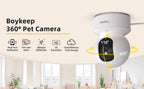 Smart 2K WiFi Security Camera – 360° PTZ Indoor Surveillance with Night Vision & Two-Way Audio