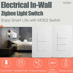 Zigbee Smart Light Switch – Tuya Smart Life Wall Switch (No Neutral Required) Works with Alexa & Google Home