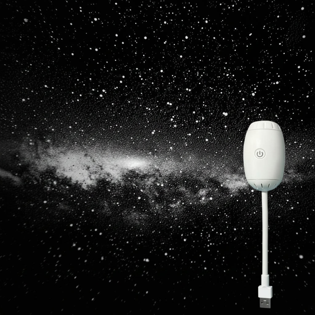 White device on a stand against a starry night sky with 'Galaxy' text below.