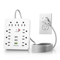 9-Outlet Surge Protector Power Strip – 3 USB Fast Charging Ports & 5ft Extension Cord for Home & Office
