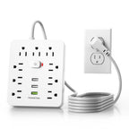 9-Outlet Surge Protector Power Strip – 3 USB Fast Charging Ports & 5ft Extension Cord for Home & Office