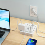 9-Outlet Surge Protector Power Strip – 3 USB Fast Charging Ports & 5ft Extension Cord for Home & Office