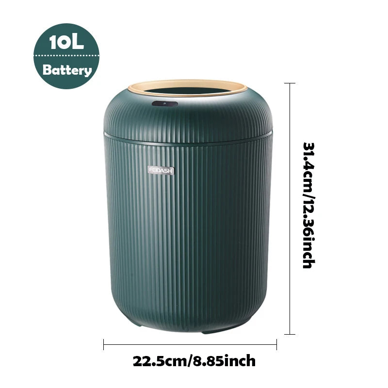 Modern Touchless Smart Trash Can – 10L Automatic Motion Sensor Waste Bin for Bathroom, Bedroom, and Home Office