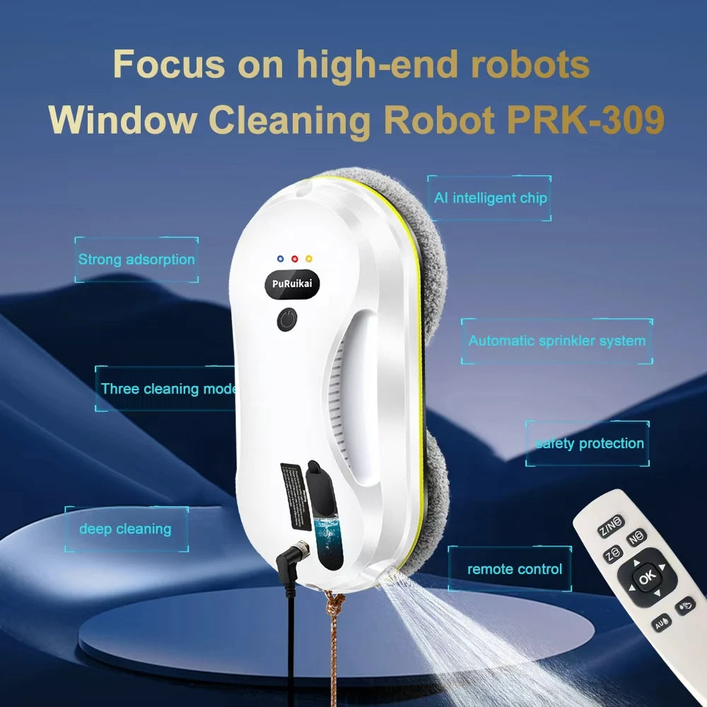 Automatic Window Cleaning Robot – Smart Glass Cleaner with Intelligent Edge Detection & Auto Water Spray