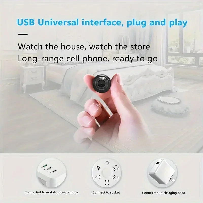 Mini WiFi Security Camera 1080P – Indoor HD Surveillance Cam with Night Vision & 2-Way Audio