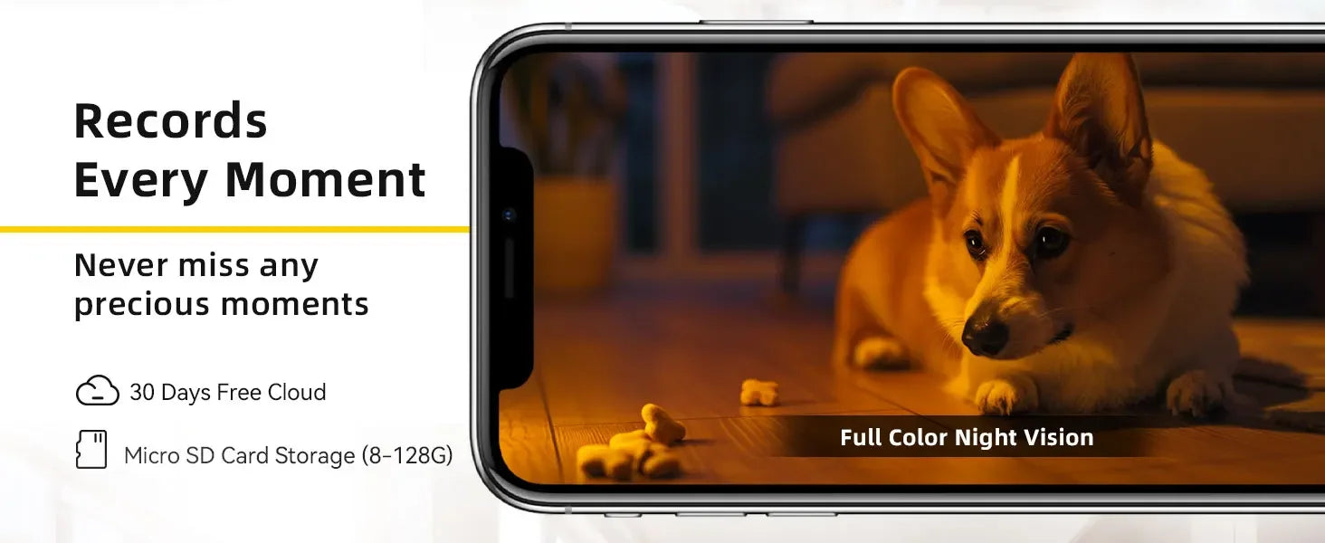 Smart 2K WiFi Security Camera – 360° PTZ Indoor Surveillance with Night Vision & Two-Way Audio