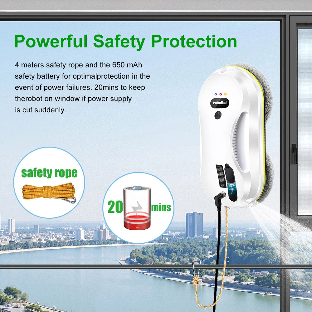 Automatic Window Cleaning Robot – Smart Glass Cleaner with Intelligent Edge Detection & Auto Water Spray