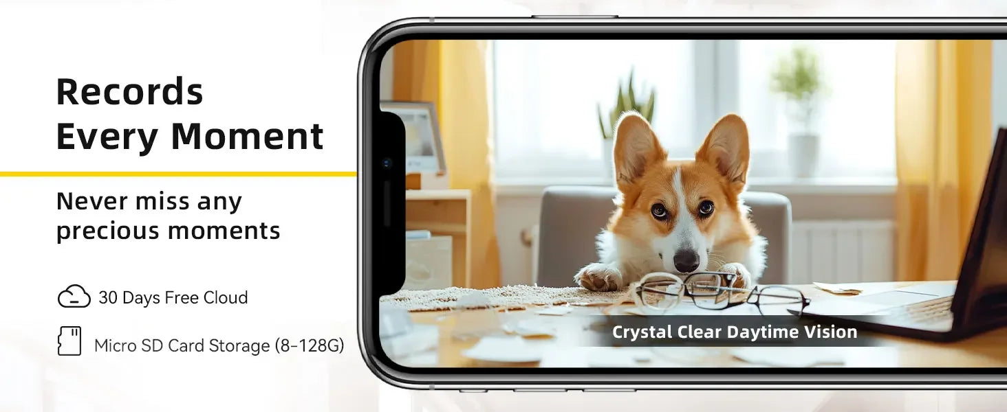 Smart 2K WiFi Security Camera – 360° PTZ Indoor Surveillance with Night Vision & Two-Way Audio
