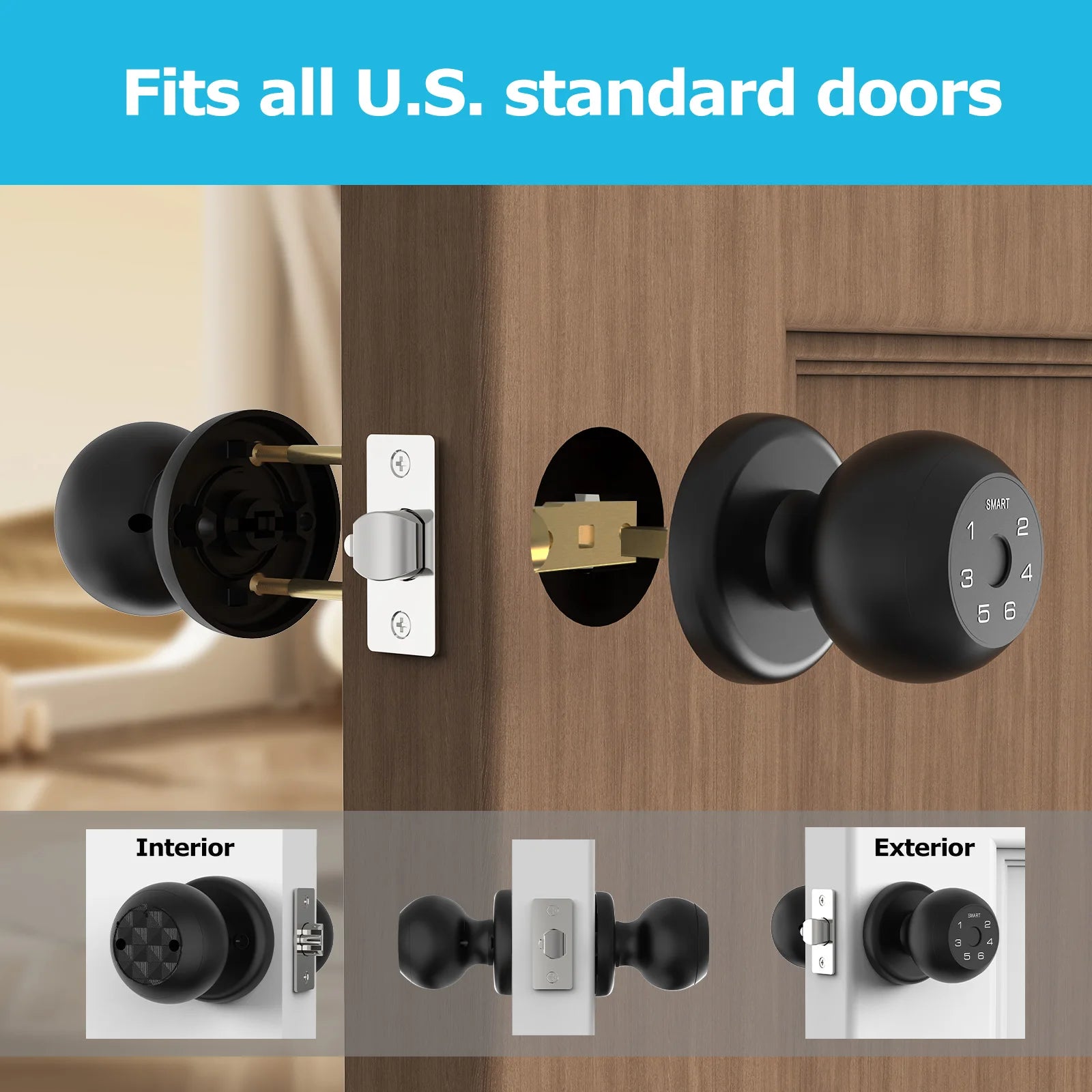 Jazl™ Smart Door Lock — Fingerprint, App Control & Touchscreen Keypad | Keyless Entry Electronic Door Lock for Home & Office Security