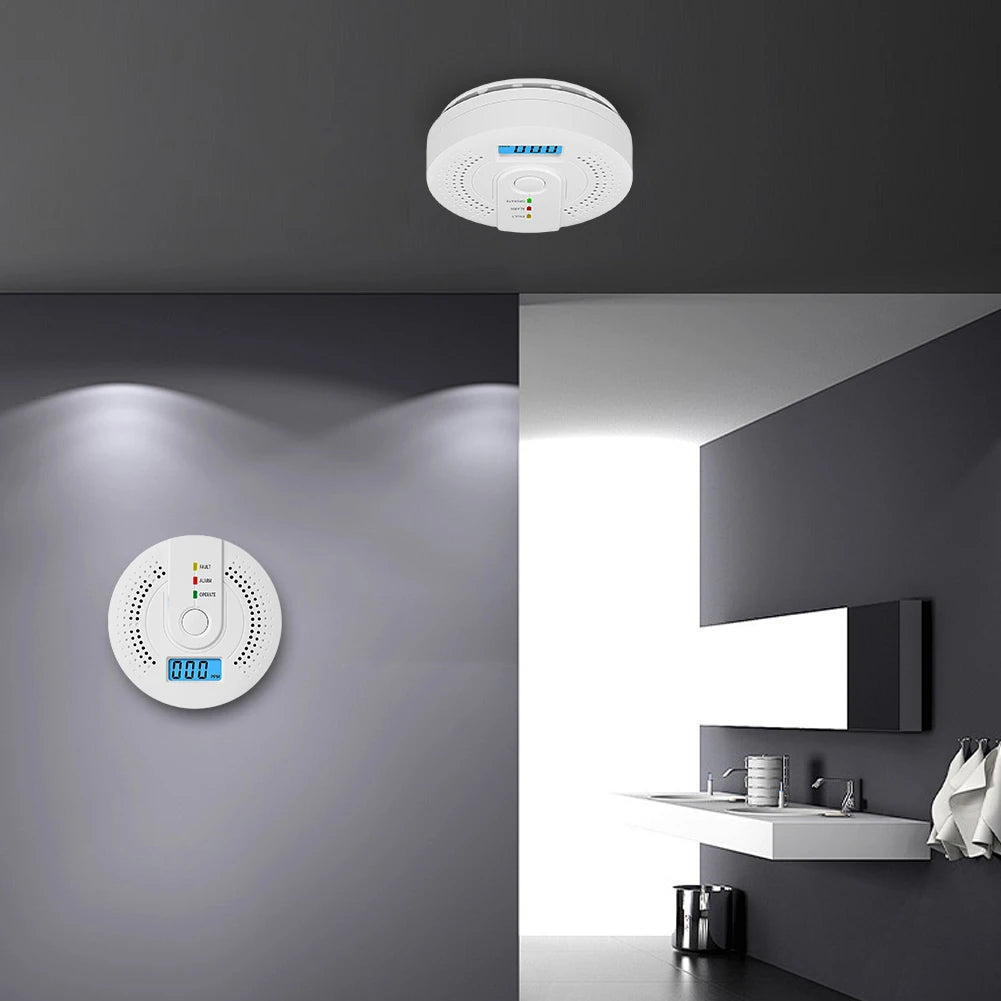Digital Carbon Monoxide Detector – Battery Powered CO Alarm with LCD Display & Sound Warning for Home Safety