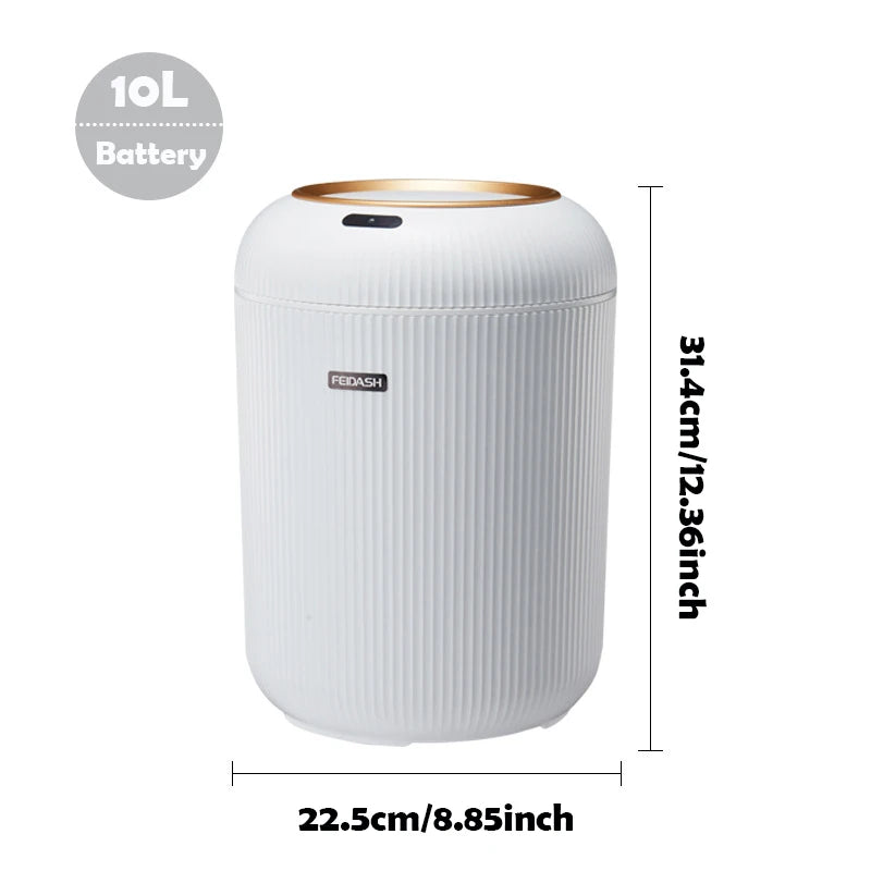 Modern Touchless Smart Trash Can – 10L Automatic Motion Sensor Waste Bin for Bathroom, Bedroom, and Home Office