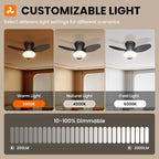 Smart Ceiling Fan with Light – 6-Speed Reversible Quiet Fan with Dimmable LED & Remote Control for Bedroom