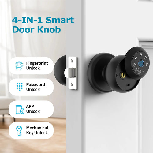 Jazl™ Smart Door Lock — Fingerprint, App Control & Touchscreen Keypad | Keyless Entry Electronic Door Lock for Home & Office Security