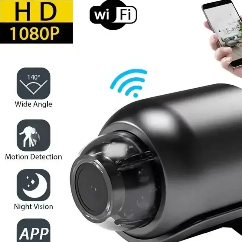 Mini WiFi Security Camera 1080P – Indoor HD Surveillance Cam with Night Vision & 2-Way Audio