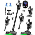 Cordless Vacuum Cleaner 500W 55KPa – Self-Standing Stick Vacuum with LED Display, 60 Min Runtime, Anti-Tangle Brush for Pet Hair & Carpet Cleaning