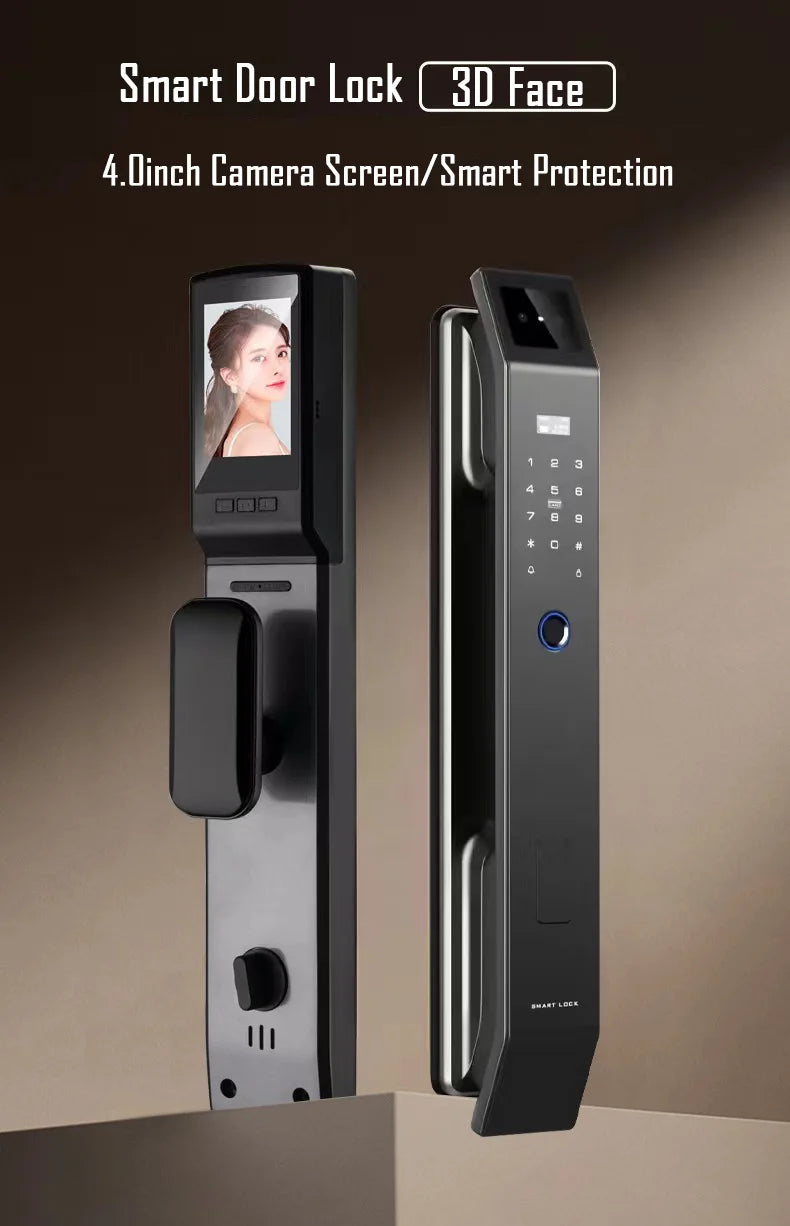 Jazl™ Smart Door Lock — 3D Face Recognition, Fingerprint, PIN & Camera | Keyless Entry Smart Home Security