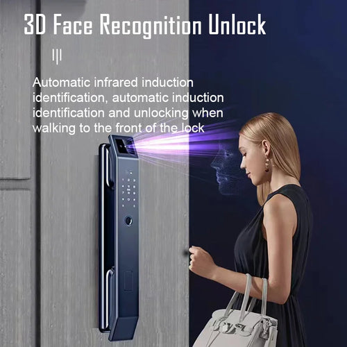 Jazl™ Smart Door Lock — 3D Face Recognition, Fingerprint, PIN & Camera | Keyless Entry Smart Home Security