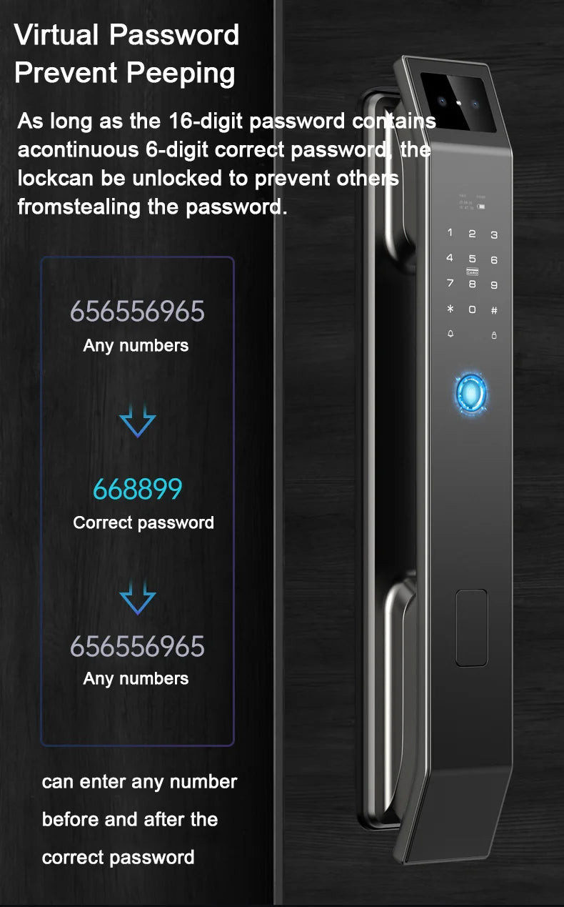 Jazl™ Smart Door Lock — 3D Face Recognition, Fingerprint, PIN & Camera | Keyless Entry Smart Home Security