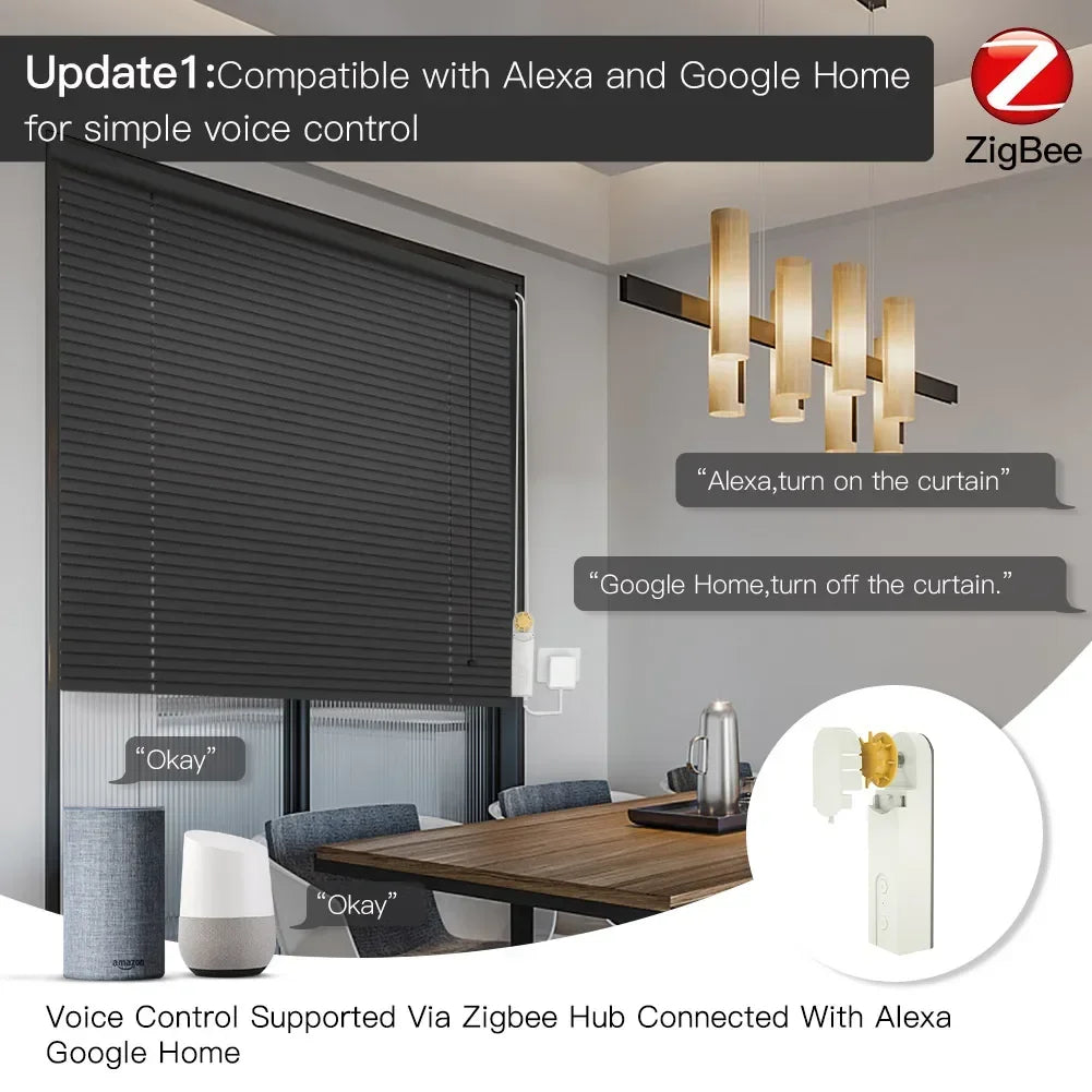 Zigbee Smart Motorized Roller Blinds Motor – Tuya / Smart Life App, Alexa & Google Home Voice Control