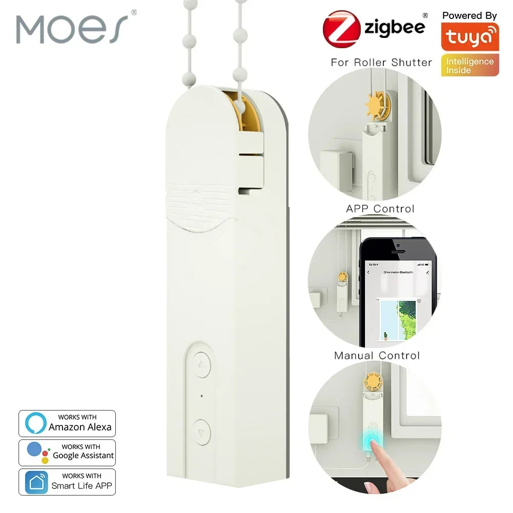 Zigbee Smart Motorized Roller Blinds Motor – Tuya / Smart Life App, Alexa & Google Home Voice Control