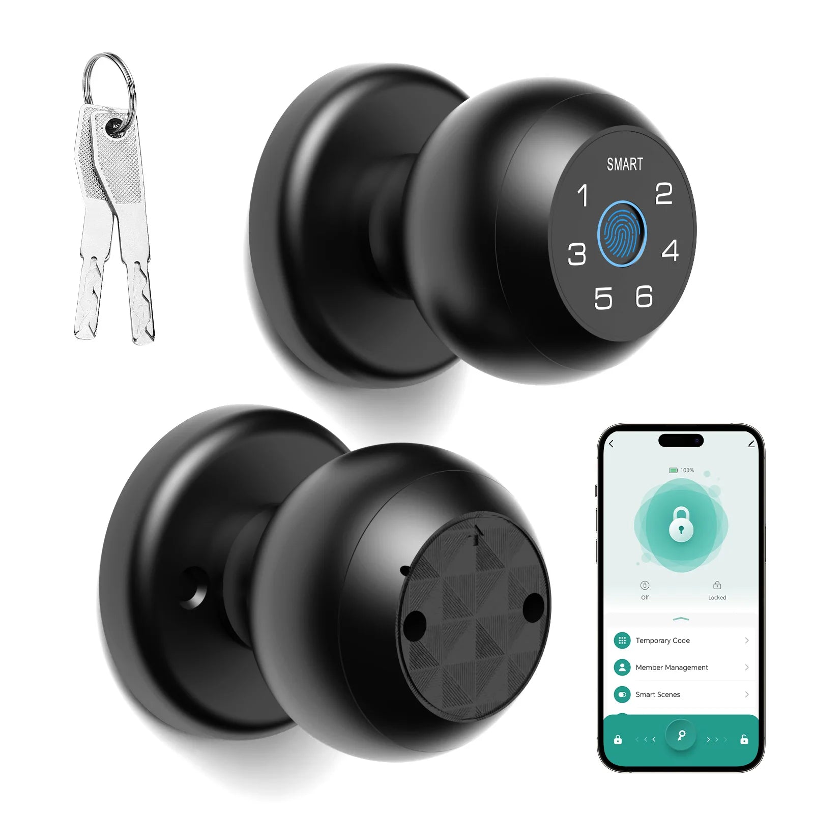 Jazl™ Smart Door Lock — Fingerprint, App Control & Touchscreen Keypad | Keyless Entry Electronic Door Lock for Home & Office Security